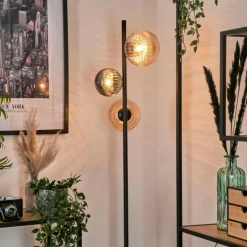 hofstein Remaisnil Lampadaire Noir, 3 lumières