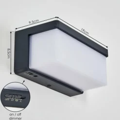 hofstein Rifbjerg Lampe murale d´extérieur, Applique murale, Spot mural LED Noir, 1 lumière