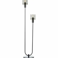 Luminaires Brilliant Riffelini Lampadaire Noir, 2 lumières