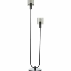 Luminaires Brilliant Riffelini Lampadaire Noir, 2 lumières