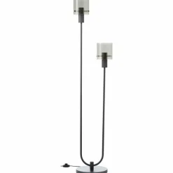 Luminaires Brilliant Riffelini Lampadaire Noir, 2 lumières