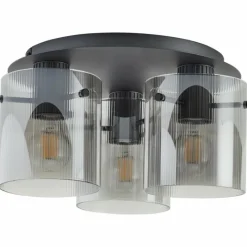Luminaires Brilliant Riffelini Plafonnier Noir, 3 lumières