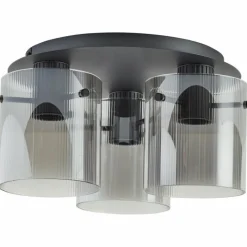 Luminaires Brilliant Riffelini Plafonnier Noir, 3 lumières