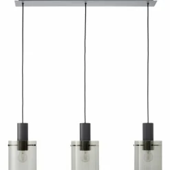 Luminaires Brilliant Riffelini Suspension Noir, 3 lumières