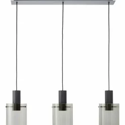 Luminaires Brilliant Riffelini Suspension Noir, 3 lumières