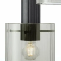 Luminaires Brilliant Riffelini Suspension Noir, 3 lumières