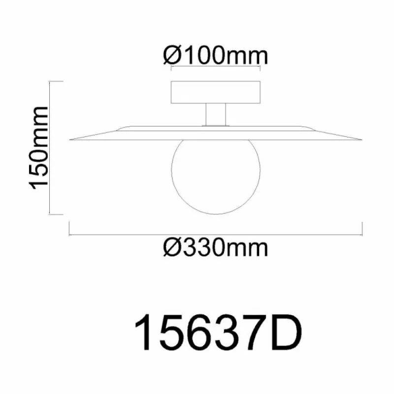 Luminaires Globo Lighting Riga Plafonnier Noir, 1 lumière* Plafonniers