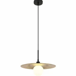 Lampes Dorées-Luminaires Globo Lighting Riga Suspension Noir, 1 lumière