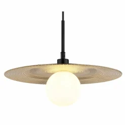 Lampes Dorées-Luminaires Globo Lighting Riga Suspension Noir, 1 lumière