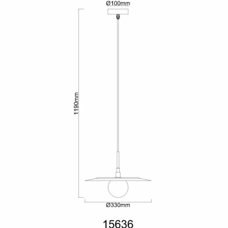 Lampes Dorées-Luminaires Globo Lighting Riga Suspension Noir, 1 lumière