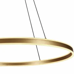 Lampes Dorées-Luminaires Steinhauer Ringlux Suspension LED Or, 2 lumières