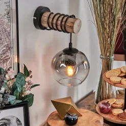 hofstein Ripoll Boule lumineuse, Applique murale Écru, Noir, 1 lumière