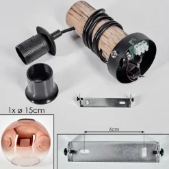 Lampes Vintages & Rétros-hofstein Ripoll Boule lumineuse, Applique murale Écru, Noir, 1 lumière