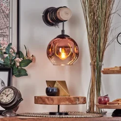 Lampes Vintages & Rétros-hofstein Ripoll Boule lumineuse, Applique murale Écru, Noir, 1 lumière