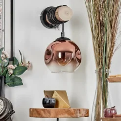 Lampes Vintages & Rétros-hofstein Ripoll Boule lumineuse, Applique murale Écru, Noir, 1 lumière