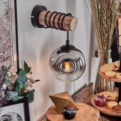 hofstein Ripoll Boule lumineuse, Applique murale Écru, Noir, 1 lumière