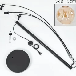 hofstein Ripoll Lampadaire Ambre, 3 lumières