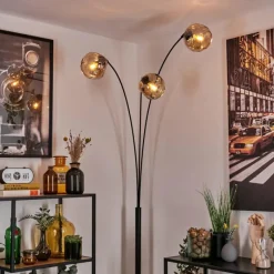 hofstein Ripoll Lampadaire Ambre, 3 lumières