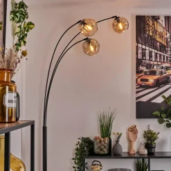 hofstein Ripoll Lampadaire Ambre, 3 lumières