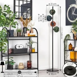 hofstein Ripoll Lampadaire Bleu, Vert, Cuivré, 4 lumières