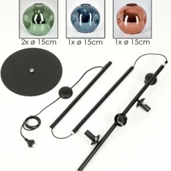 hofstein Ripoll Lampadaire Bleu, Vert, Cuivré, 4 lumières