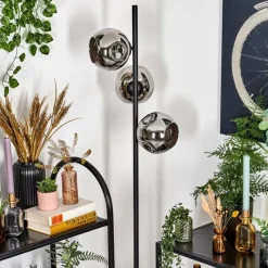 hofstein Ripoll Lampadaire Chrome, Fumé, 3 lumières