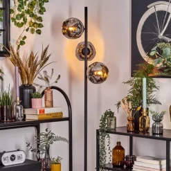 hofstein Ripoll Lampadaire Chrome, Fumé, 3 lumières