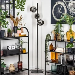 hofstein Ripoll Lampadaire Chrome, Fumé, 3 lumières