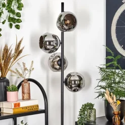 Suspension Verre Fumé-hofstein Ripoll Lampadaire Chrome, Fumé, 4 lumières