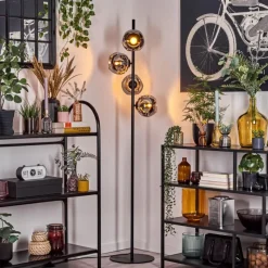 Suspension Verre Fumé-hofstein Ripoll Lampadaire Chrome, Fumé, 4 lumières