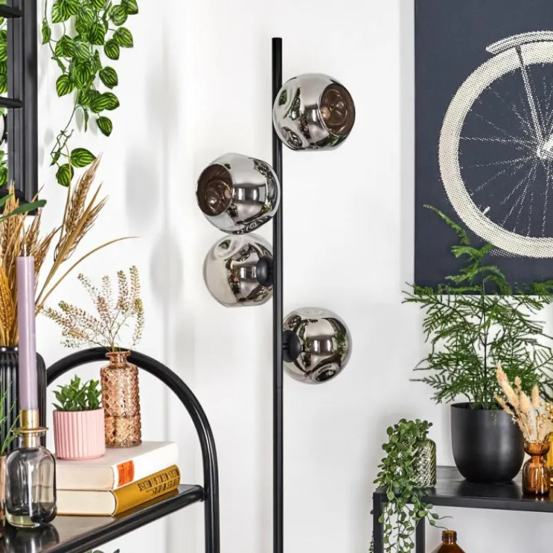 Suspension Verre Fumé-hofstein Ripoll Lampadaire Chrome, Fumé, 4 lumières