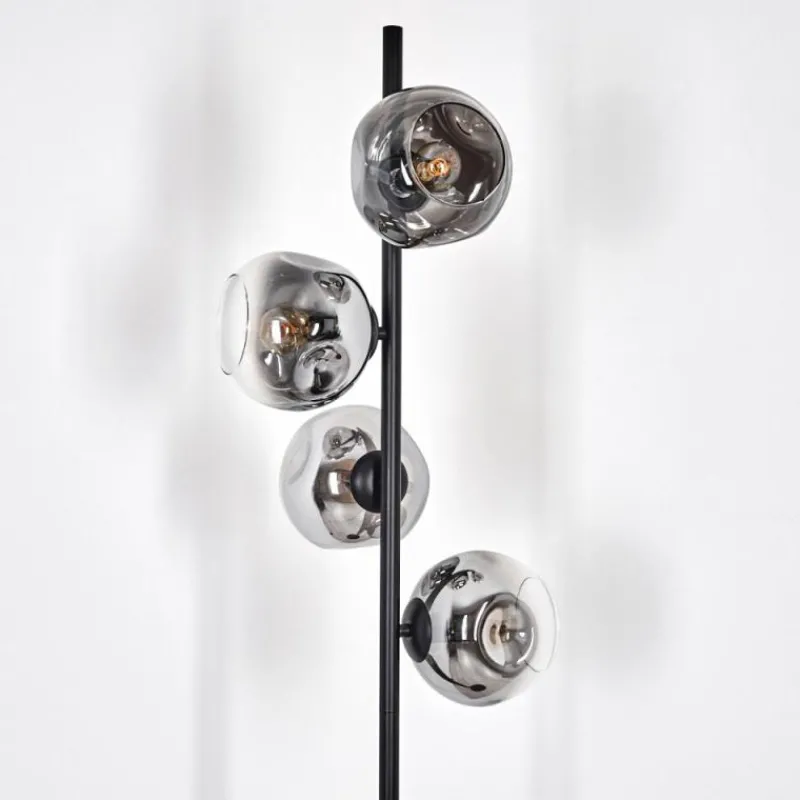 hofstein Ripoll Lampadaire Chrome, Clair, Fumé, 4 lumières