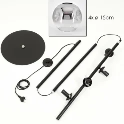 Suspension Verre Fumé-hofstein Ripoll Lampadaire Clair, Fumé, 4 lumières