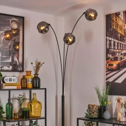 hofstein Ripoll Lampadaire Fumé, 3 lumières