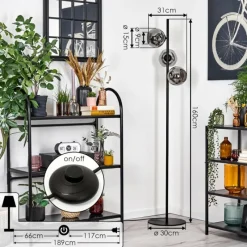 Suspension Verre Fumé-hofstein Ripoll Lampadaire Fumé, 3 lumières