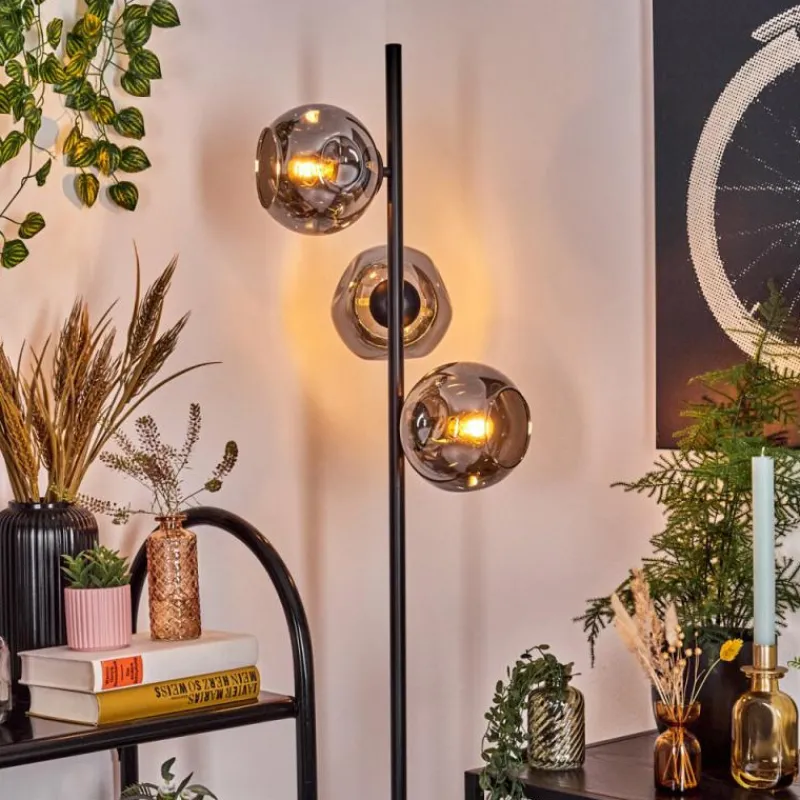 Suspension Verre Fumé-hofstein Ripoll Lampadaire Fumé, 3 lumières