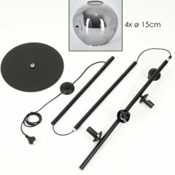 hofstein Ripoll Lampadaire Fumé, 4 lumières