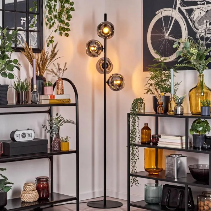 hofstein Ripoll Lampadaire Fumé, 4 lumières