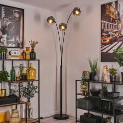 hofstein Ripoll Lampadaire Noir, 3 lumières