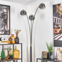 hofstein Ripoll Lampadaire Noir, 3 lumières