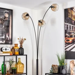 hofstein Ripoll Lampadaire Noir, 3 lumières