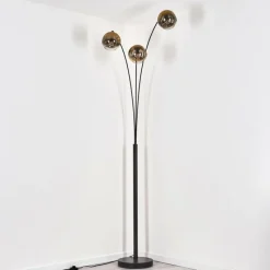 hofstein Ripoll Lampadaire Noir, 3 lumières