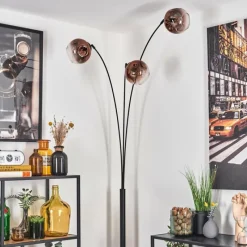 hofstein Ripoll Lampadaire Noir, 3 lumières