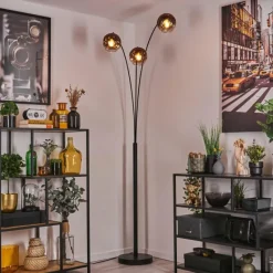 hofstein Ripoll Lampadaire Noir, 3 lumières