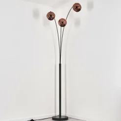 hofstein Ripoll Lampadaire Noir, 3 lumières