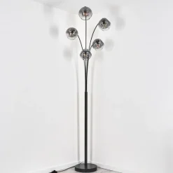 hofstein Ripoll Lampadaire Noir, 5 lumières