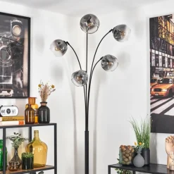 hofstein Ripoll Lampadaire Noir, 5 lumières