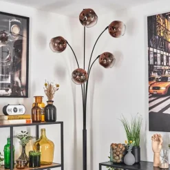 hofstein Ripoll Lampadaire Noir, 5 lumières