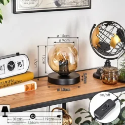 hofstein Ripoll Lampe à poser Noir, 1 lumière