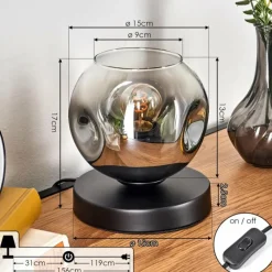 hofstein Ripoll Lampe à poser Noir, 1 lumière